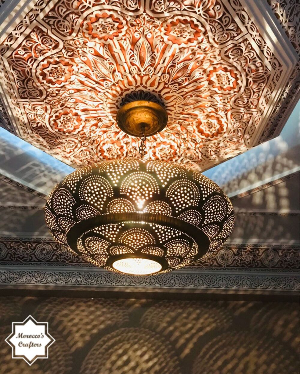 Copper Moroccan Pendant Light - Handcrafted Elegance for Your Space