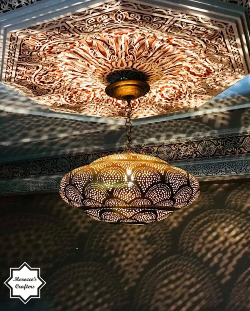 Copper Moroccan Pendant Light - Handcrafted Elegance for Your Space