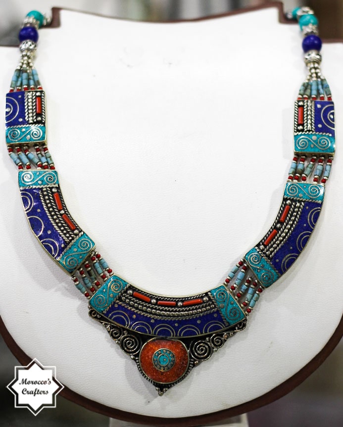 Handcrafted Moroccan Berber Antique Necklace with Intricate Traditional Design