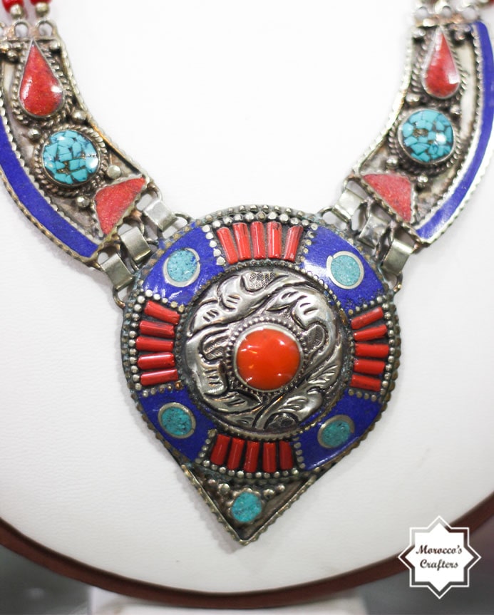 Handcrafted Moroccan Berber Antique Necklace with Intricate Traditional Design