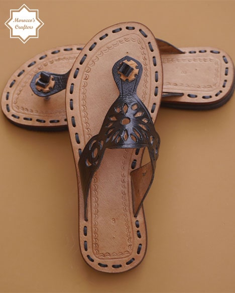 Step into Style: Handmade Moroccan Decorated Women's Leather Sandals