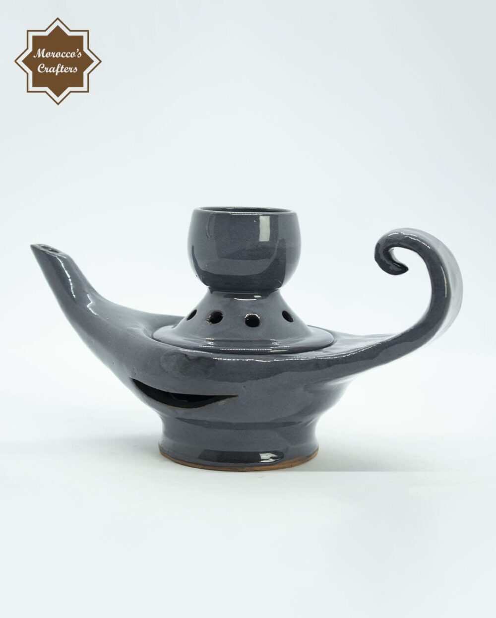 Moroccan Handmade Ceramic Aladin's Lamp Shaped Aroma Candle Diffuser