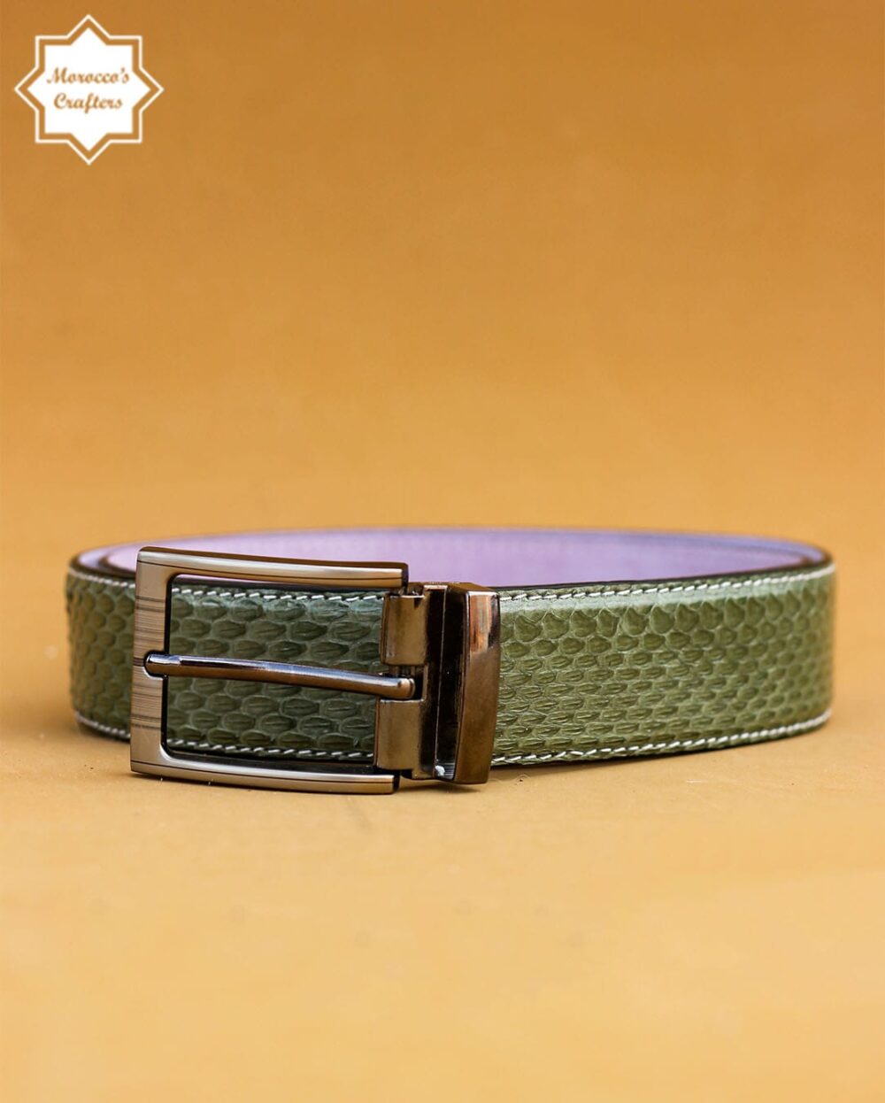 Handmade Moroccan Serpent Leather Belt - Exquisite Craftsmanship and Style