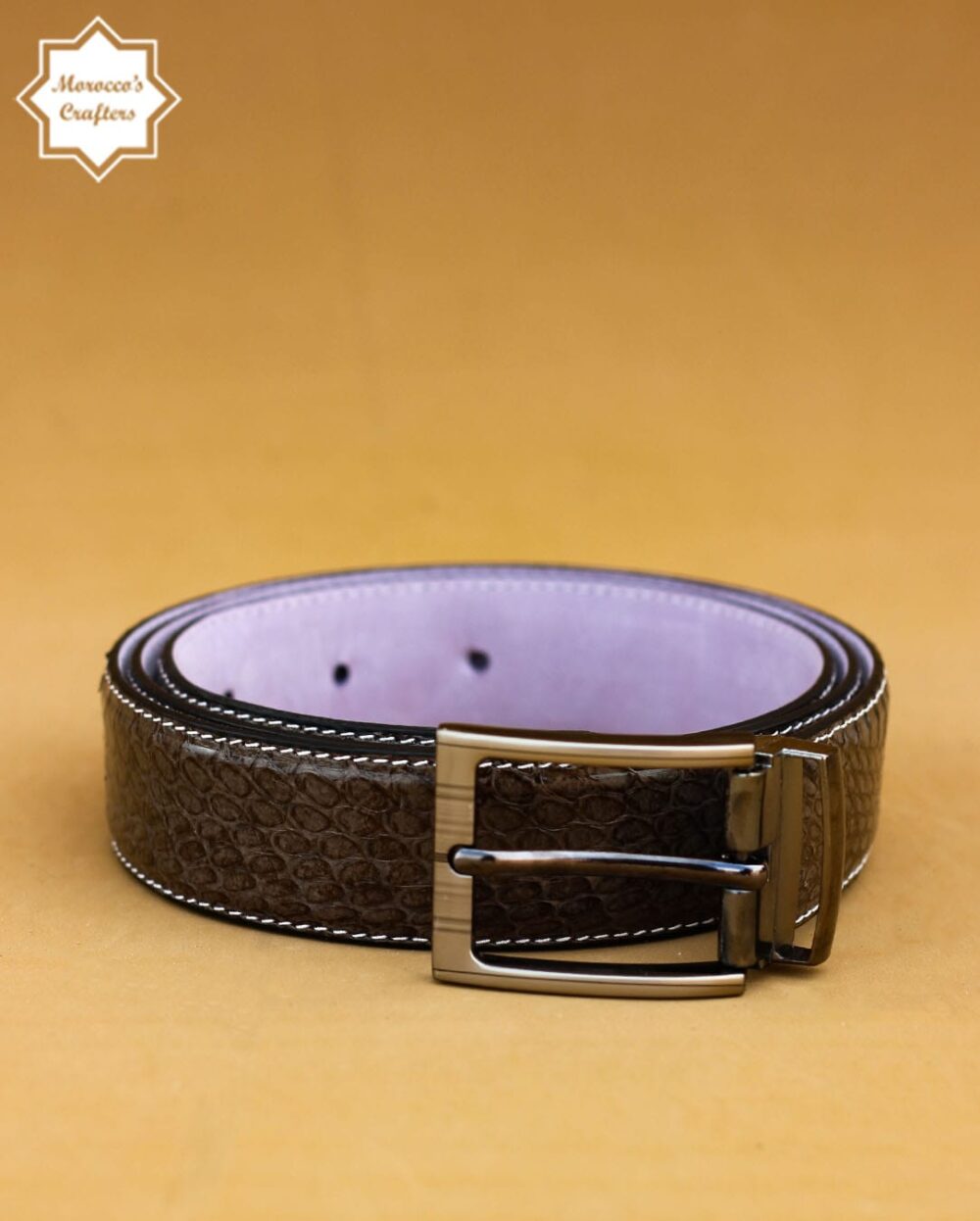 Handmade Moroccan Serpent Leather Belt - Exquisite Craftsmanship and Style