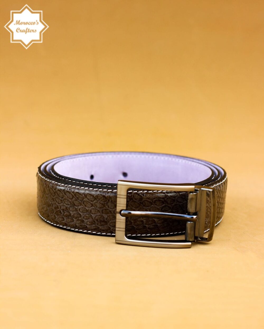 Handmade Moroccan Serpent Leather Belt - Exquisite Craftsmanship and Style