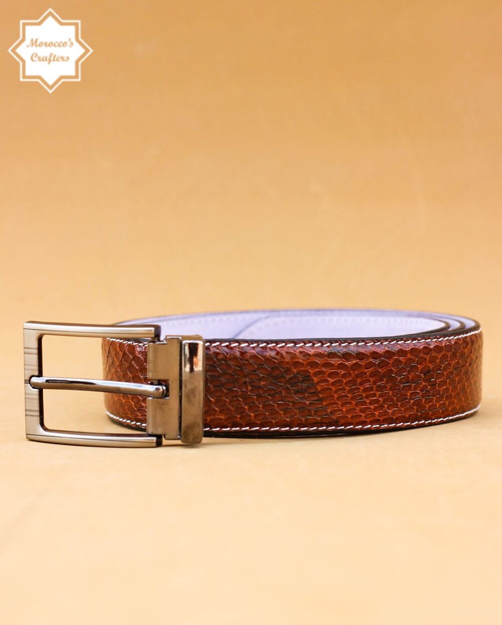 Handmade Moroccan Serpent Leather Belt - Exquisite Craftsmanship and Style