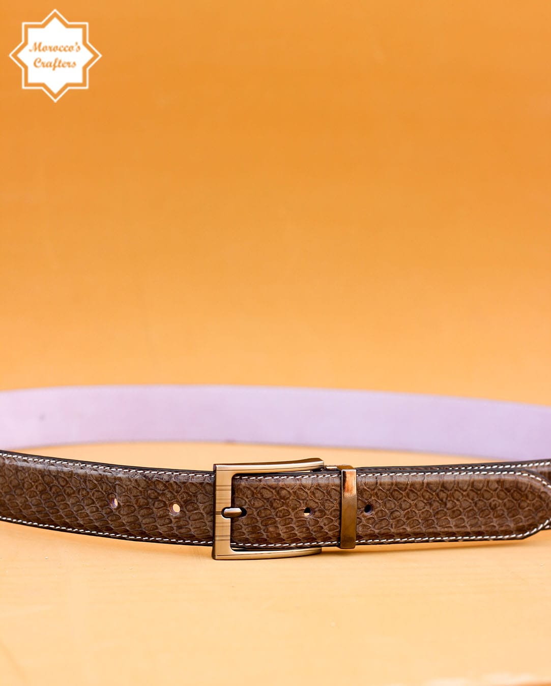 Handmade Moroccan Serpent Leather Belt - Exquisite Craftsmanship and Style