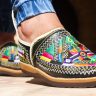 Moroccan Handmade Leather Decorated Berber Style Women's Slipper with Adjustable Strap