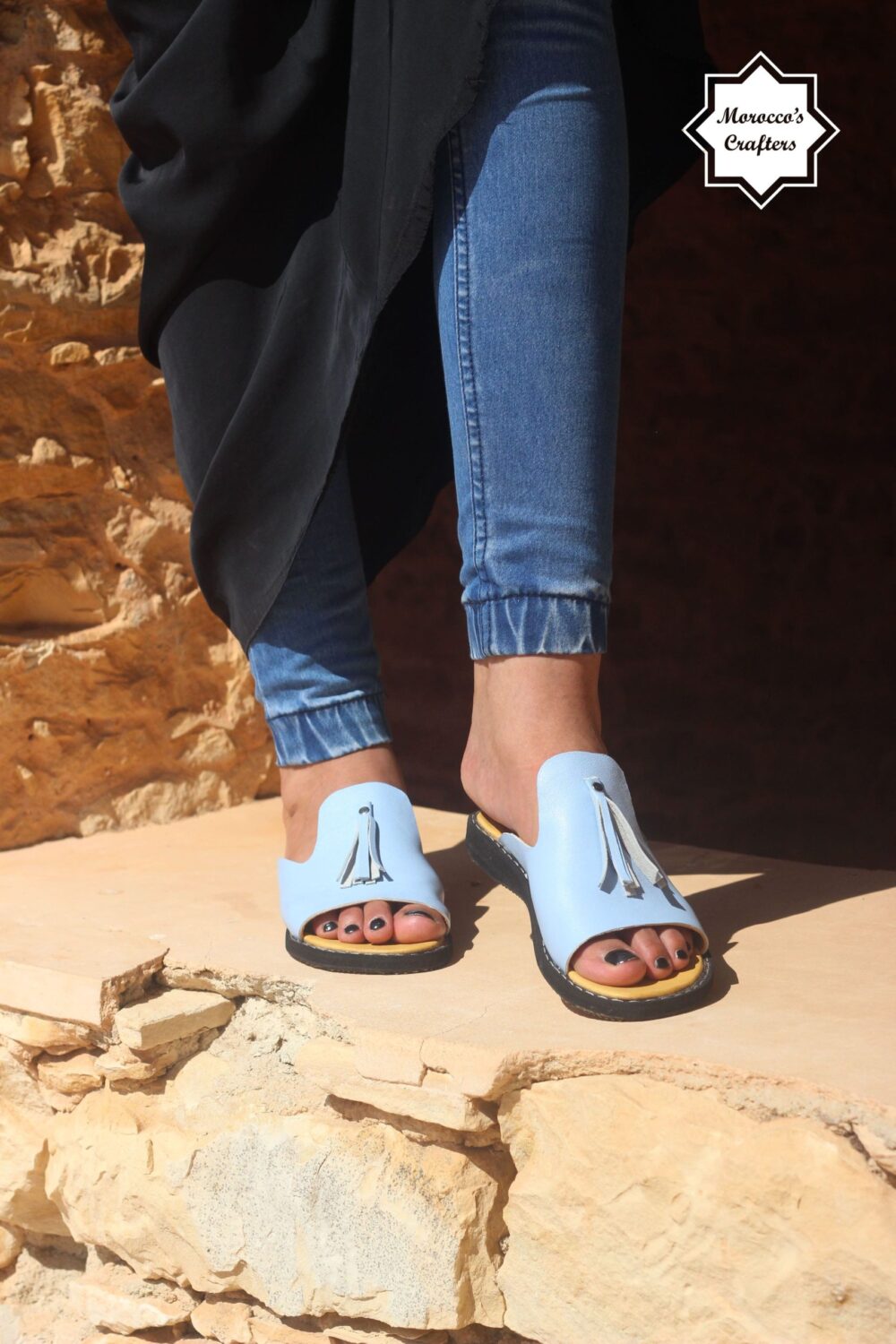 Step into Style: Handmade Moroccan Decorated Women's Leather Sandals