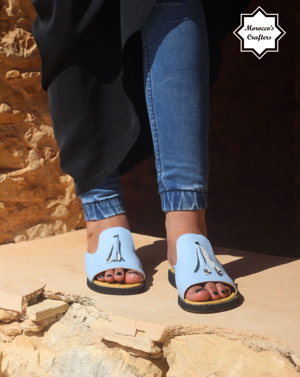 Step into Style: Handmade Moroccan Decorated Women's Leather Sandals