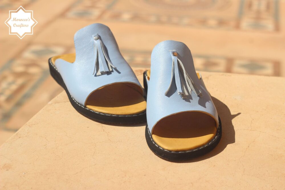 Step into Style: Handmade Moroccan Decorated Women's Leather Sandals