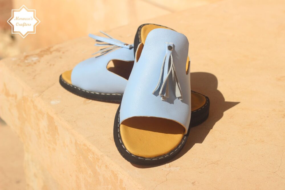 Step into Style: Handmade Moroccan Decorated Women's Leather Sandals