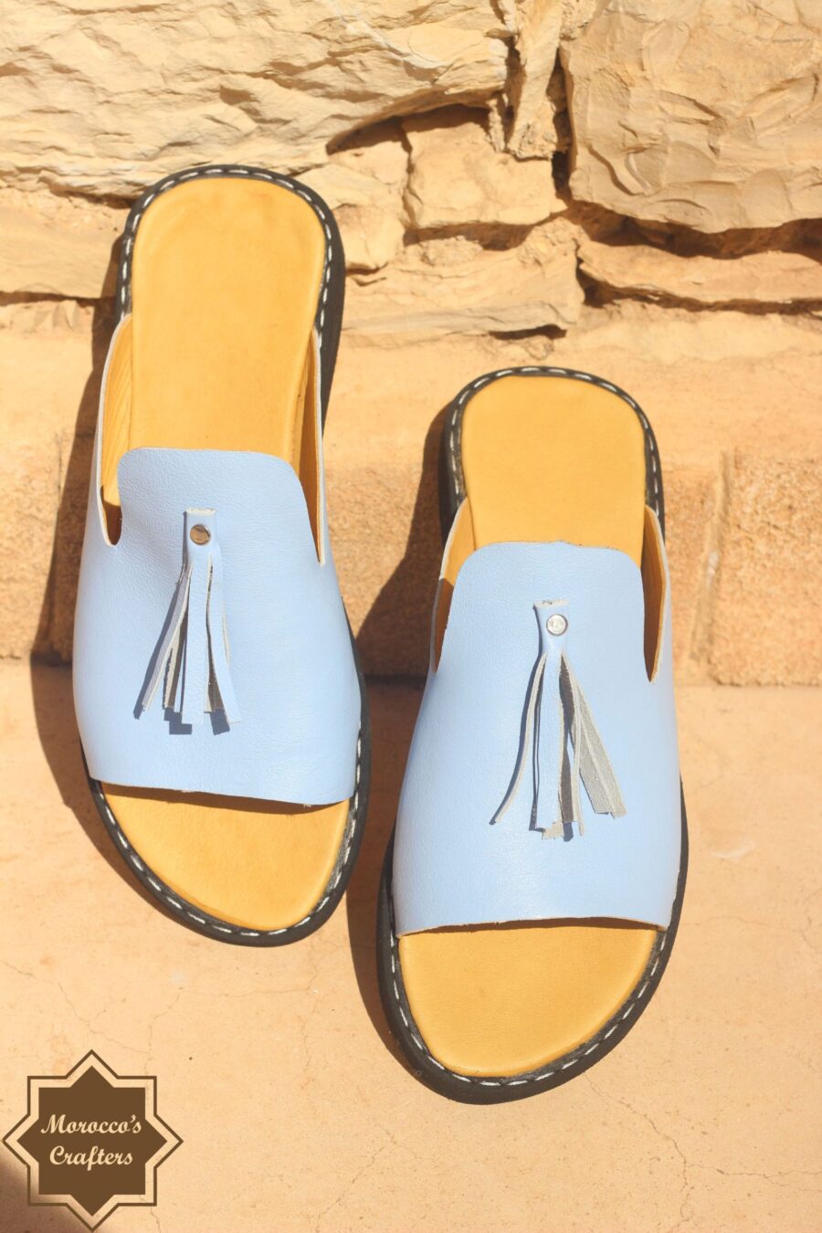 Step into Style: Handmade Moroccan Decorated Women's Leather Sandals