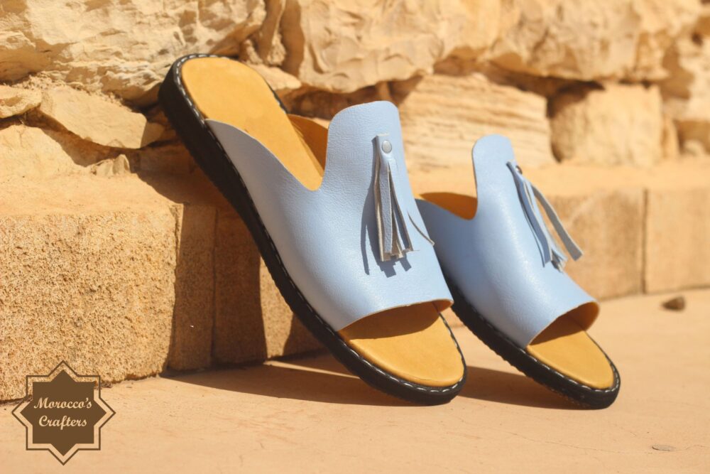 Step into Style: Handmade Moroccan Decorated Women's Leather Sandals