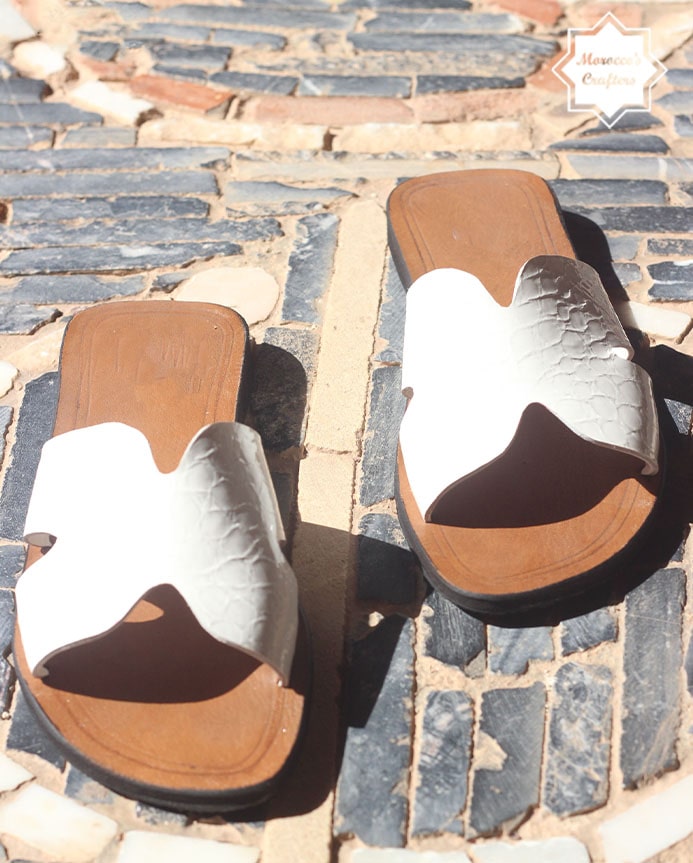 Step into Style: Handmade Moroccan Decorated Women's Leather Sandals