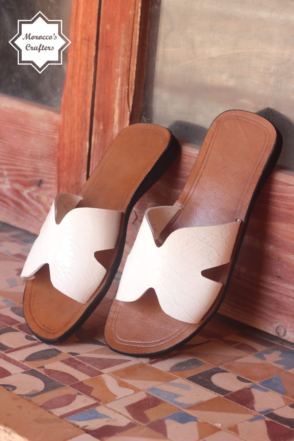 Step into Style: Handmade Moroccan Decorated Women's Leather Sandals