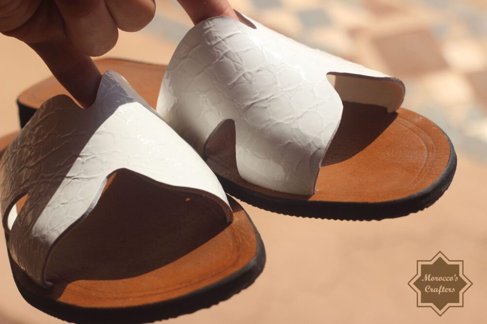 Step into Style: Handmade Moroccan Decorated Women's Leather Sandals