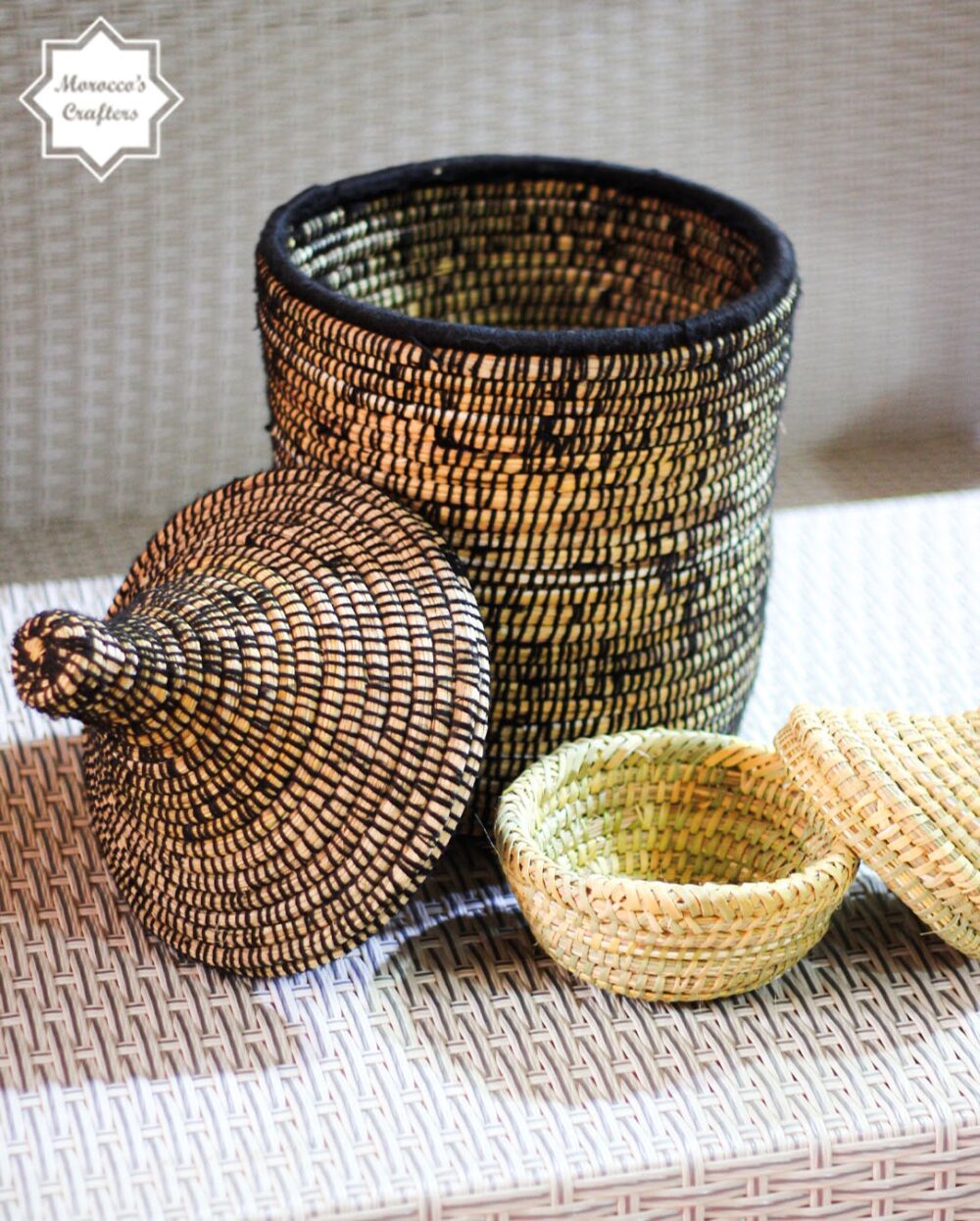 Moroccan Tagine Shaped Straw Basket Handcrafted Beauty