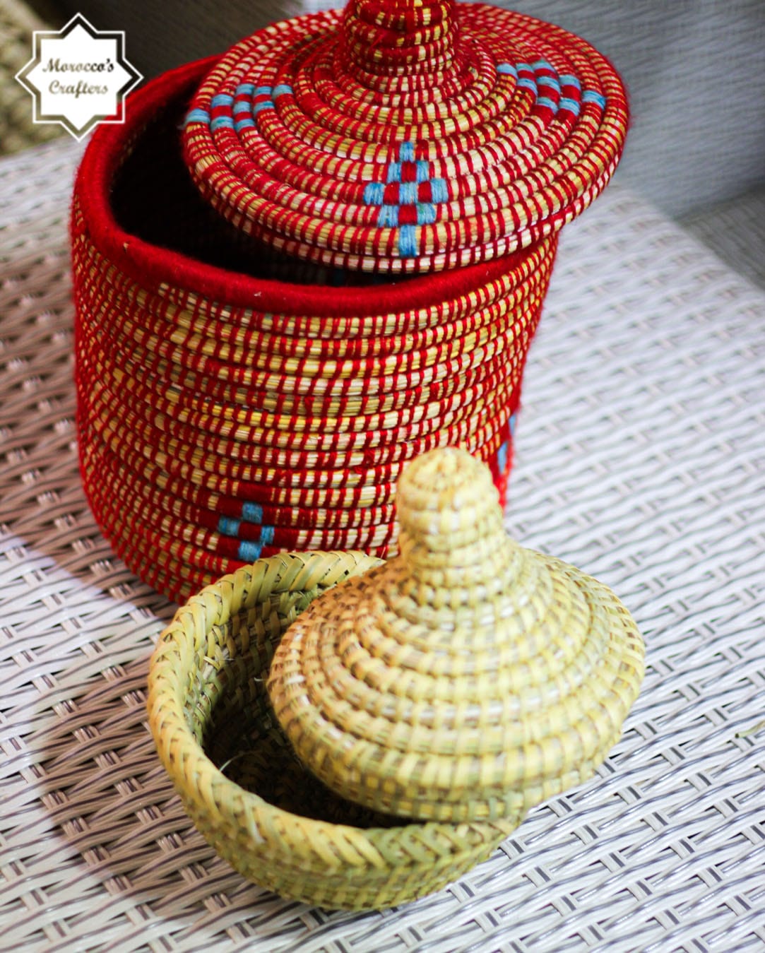 Moroccan Tagine Shaped Straw Basket Handcrafted Beauty With Small Straw Tagine