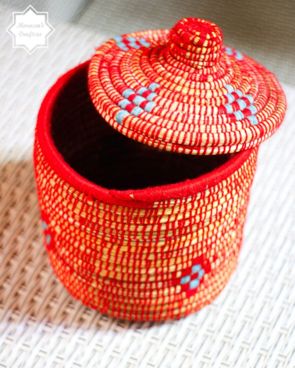 Moroccan Tagine Shaped Straw Basket Handcrafted Beauty With Small Straw Tagine