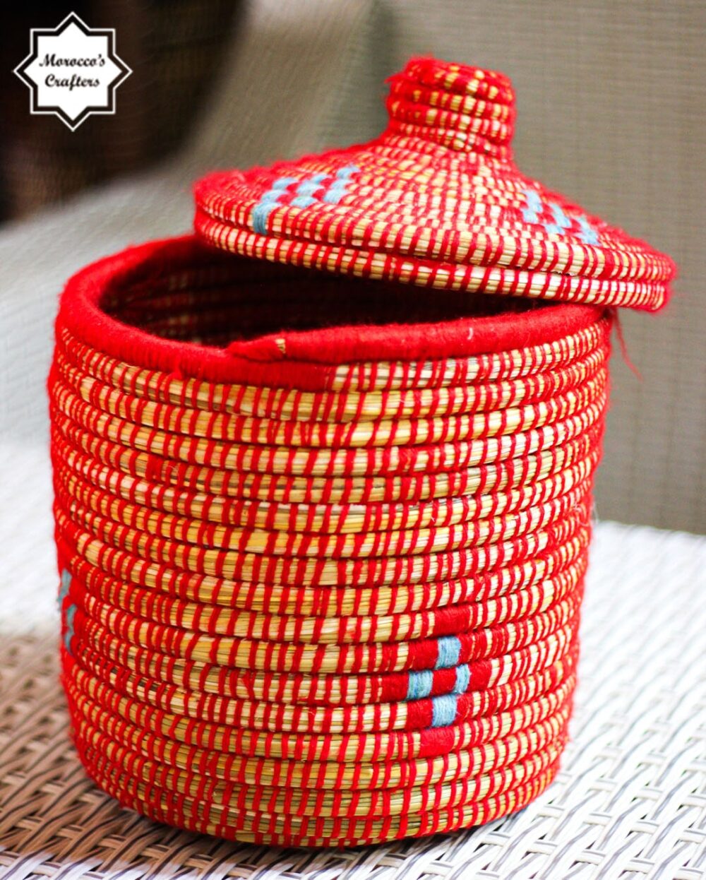 Moroccan Tagine Shaped Straw Basket Handcrafted Beauty With Small Straw Tagine