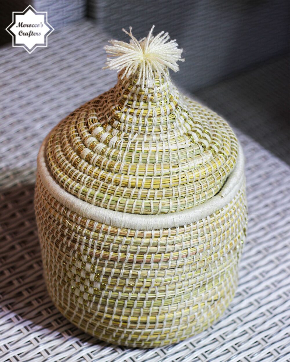 Traditional Moroccan Tagine Shaped Straw Basket Beachy Elegance and Boho Charm