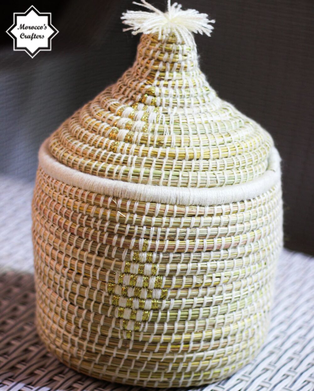 Traditional Moroccan Tagine Shaped Straw Basket Beachy Elegance and Boho Charm