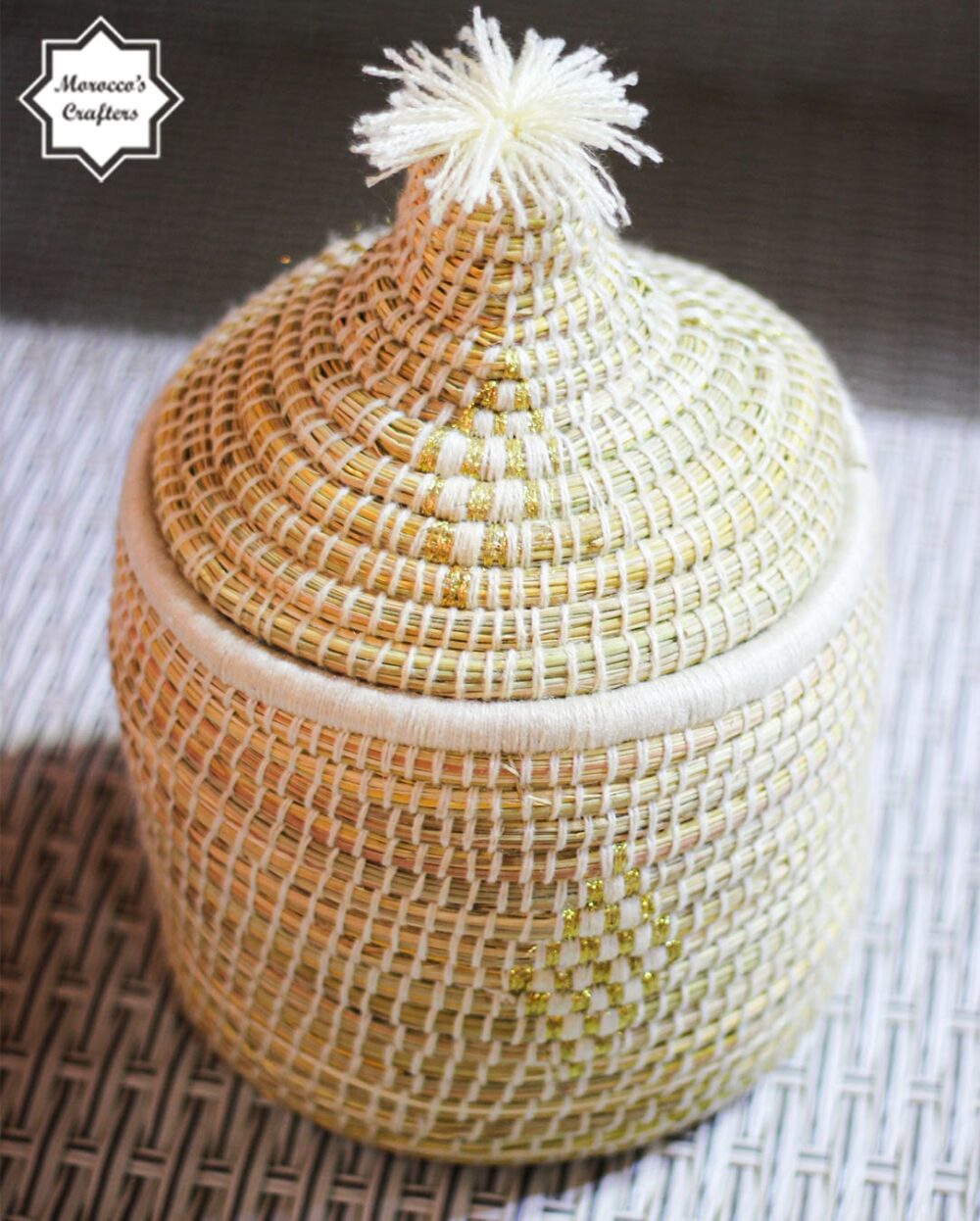 Traditional Moroccan Tagine Shaped Straw Basket Beachy Elegance and Boho Charm