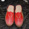 Moroccan Handmade Leather Decorated Berber Style Women's Slipper with Adjustable Strap