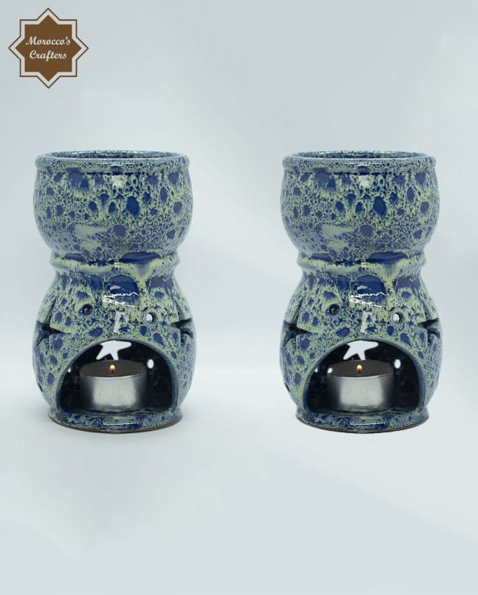 Handmade Moroccan Ceramic Aroma Candle Diffuser