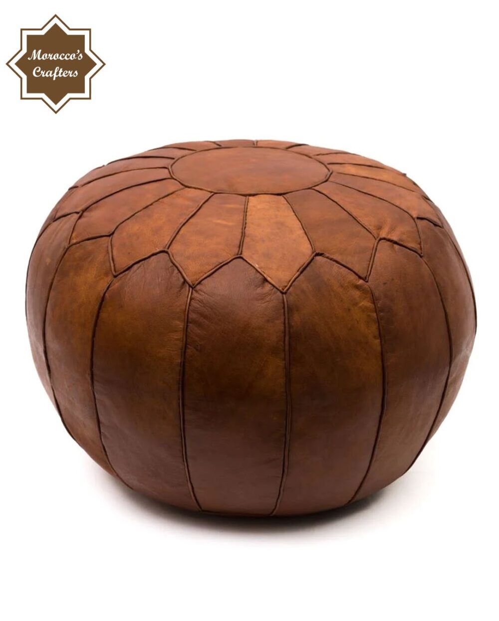 Handmade Moroccan Leather Brown Decorated Pouf Exquisite Comfort and Timeless Beauty (Copy)