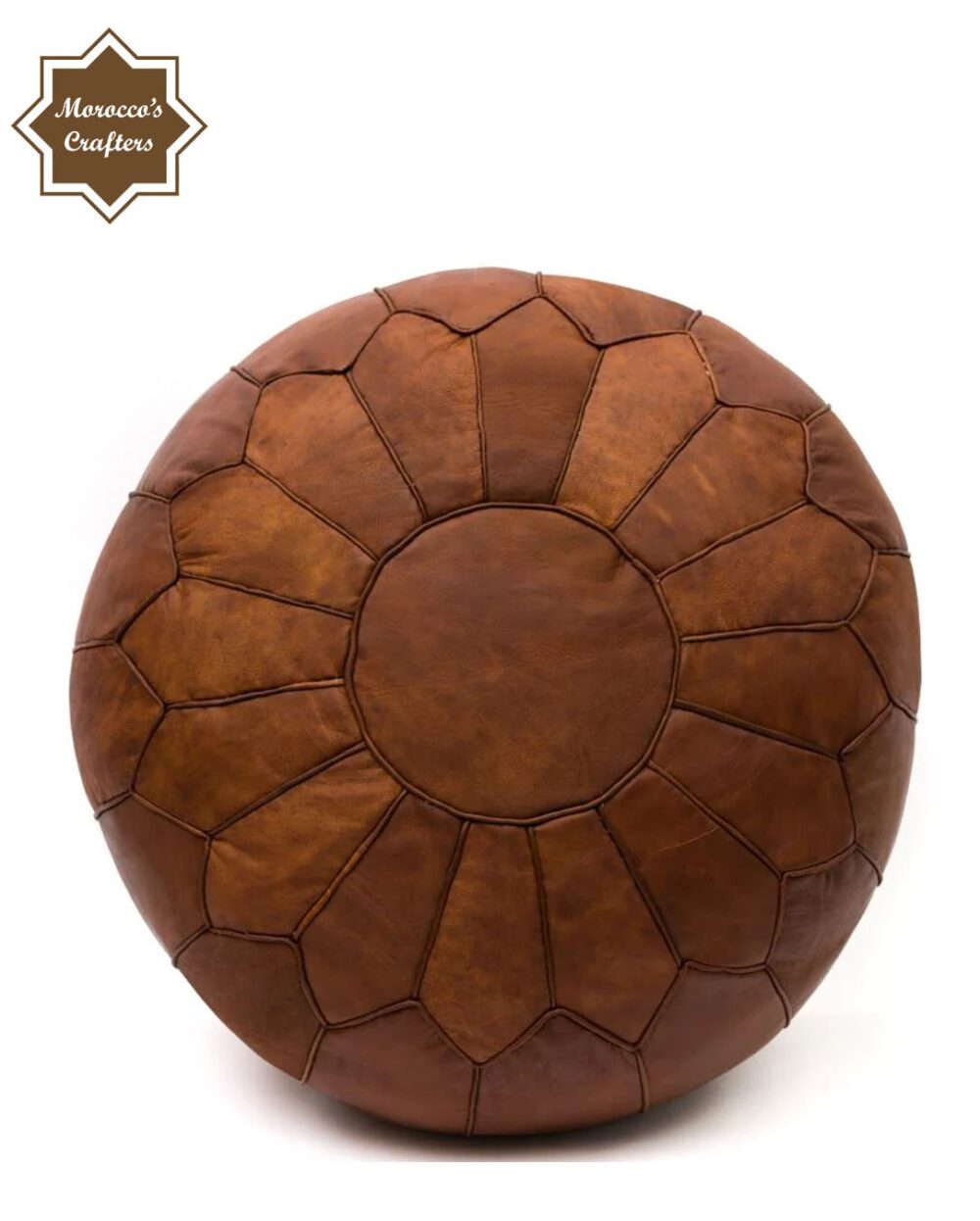 Handmade Moroccan Leather Brown Decorated Pouf Exquisite Comfort and Timeless Beauty (Copy)