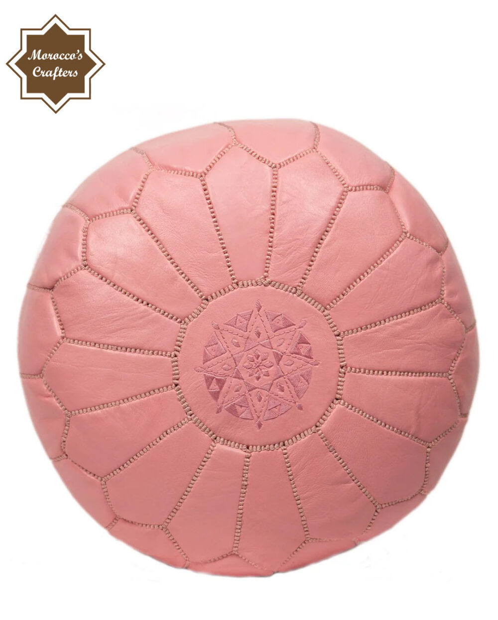 Handmade Moroccan Leather Pink Pouf Exquisite Comfort and Timeless Beauty