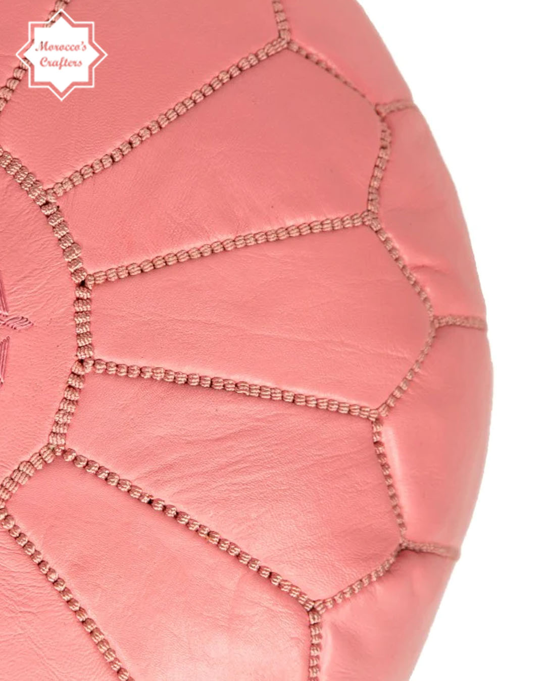 Handmade Moroccan Leather Pink Pouf Exquisite Comfort and Timeless Beauty