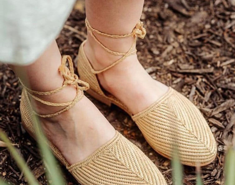 Authentic Moroccan Raffia handmade products on display