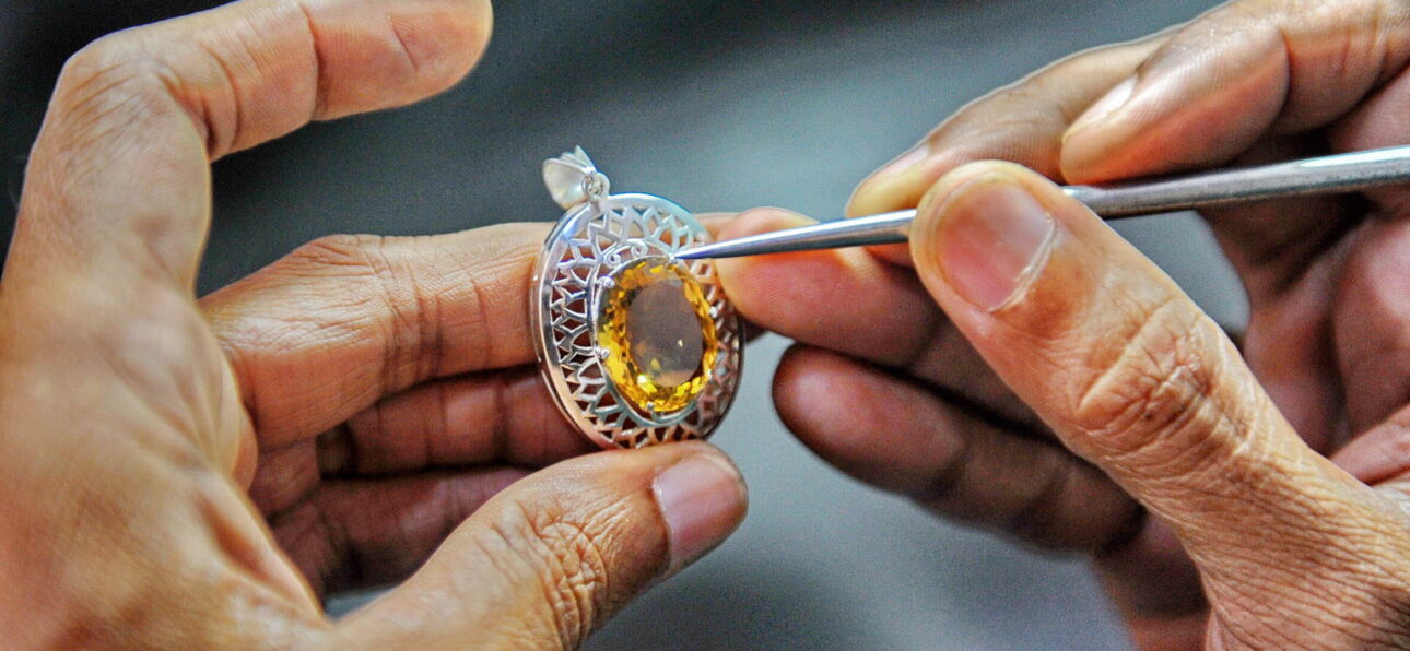 Moroccan handmade jewelry adorned with silver and gemstones