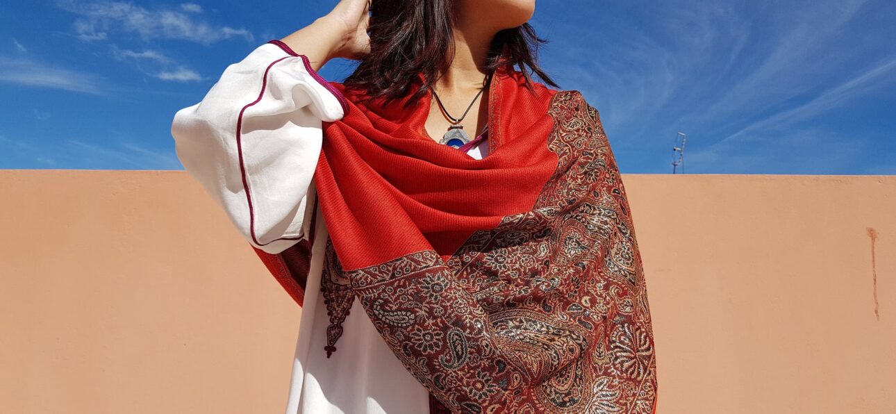 Handcrafted Moroccan Scarf with Intricate Patterns