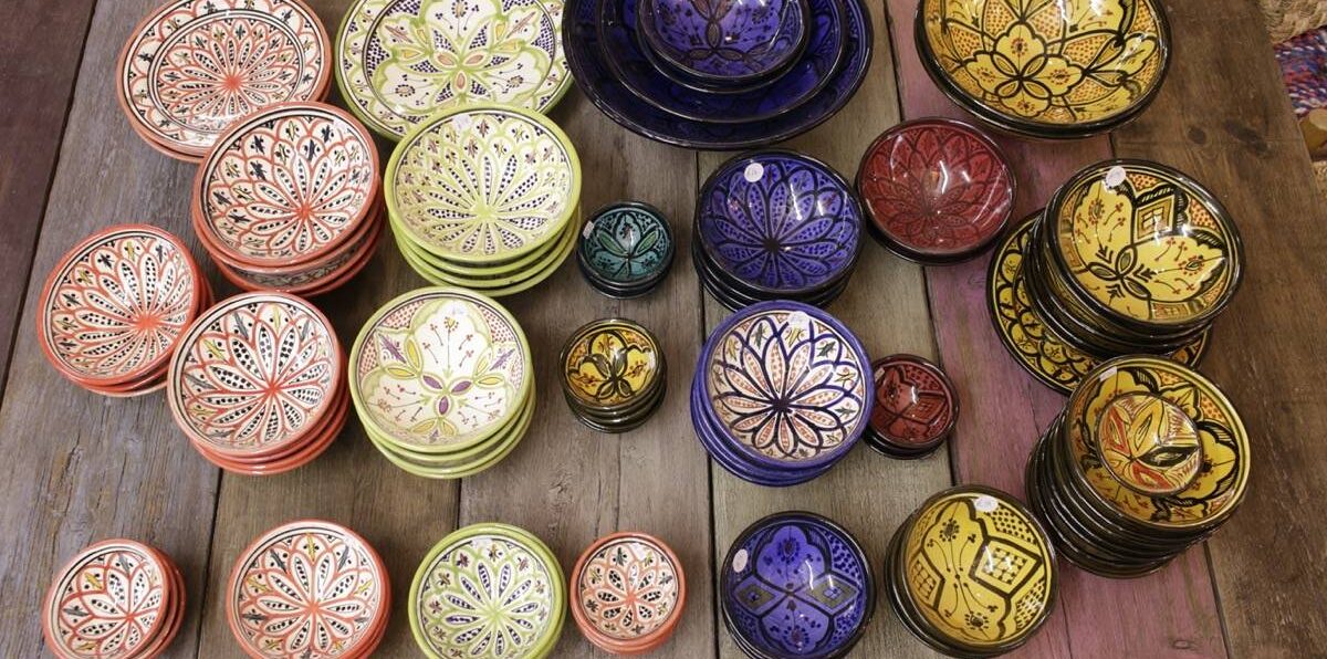 Hand-painted Moroccan pottery, a symbol of culture and artistry