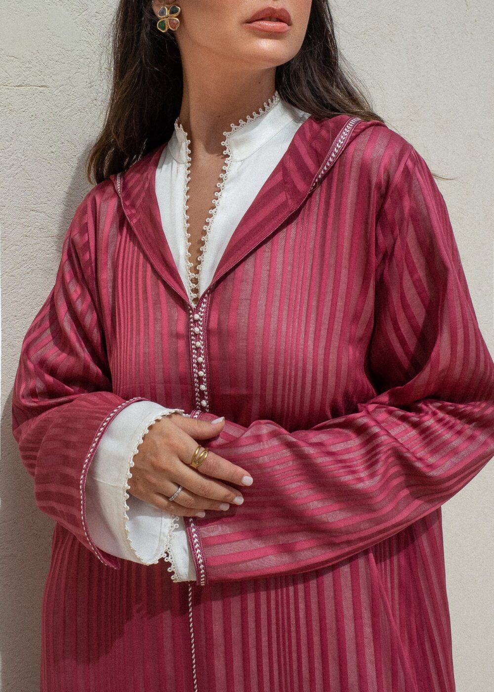 Striped Cotton 2-Piece Kaftan Co-Ord Set