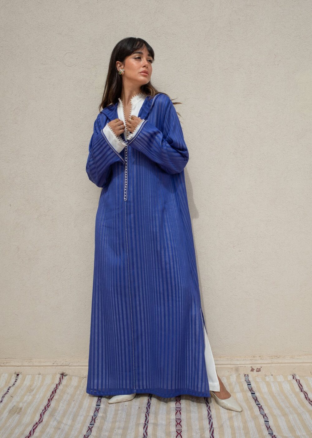 Striped Cotton 2-Piece Kaftan Co-Ord Set