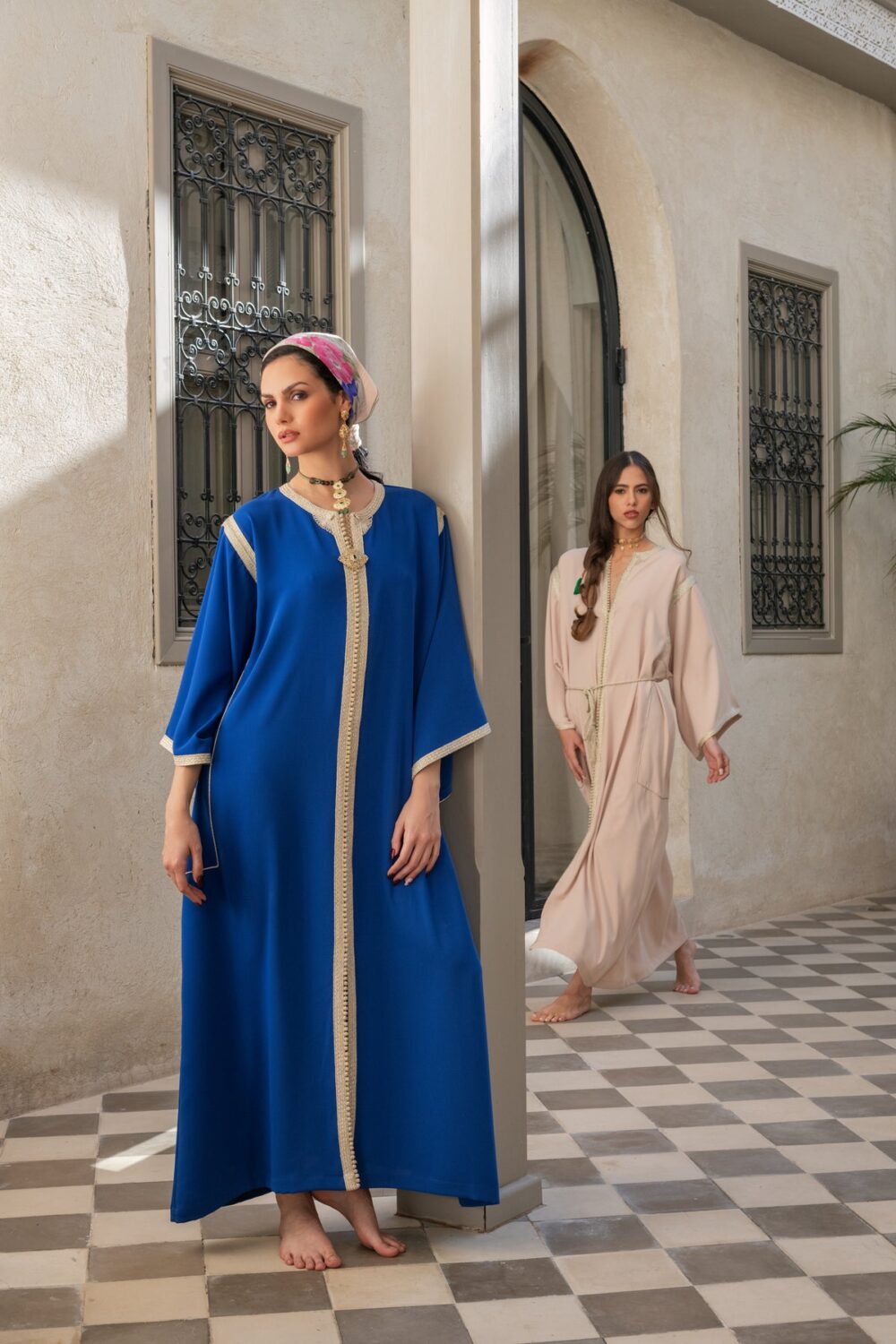 Kaftan with Golden Sfifa and Moroccan Embroideries