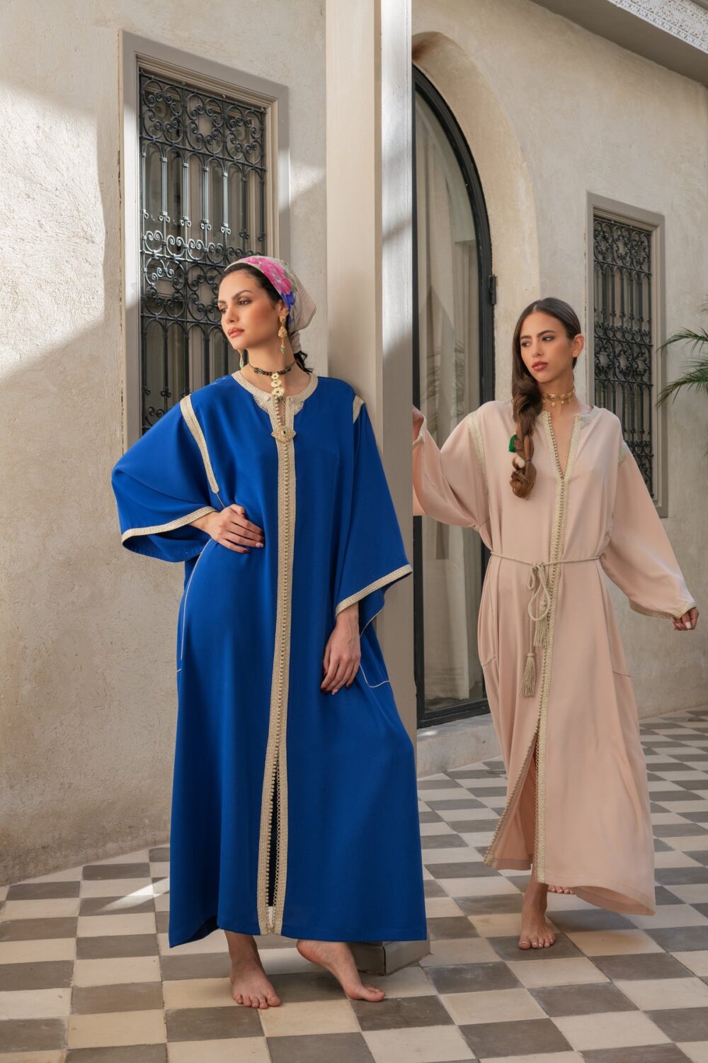 Kaftan with Golden Sfifa and Moroccan Embroideries