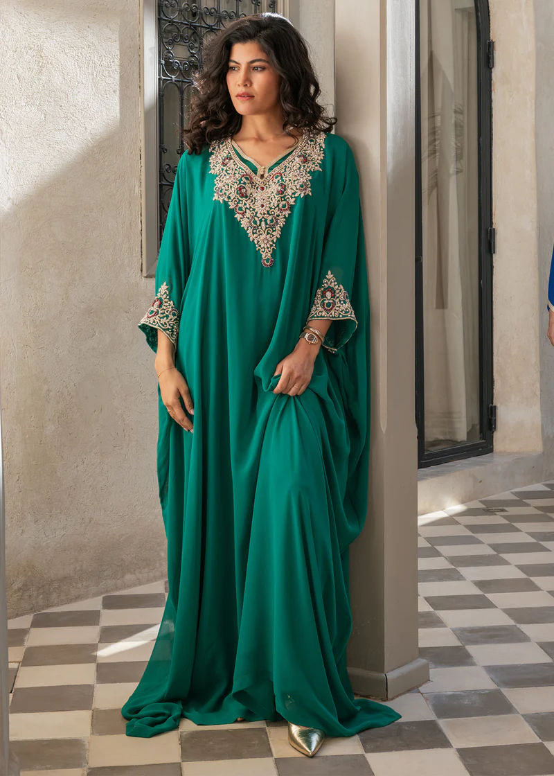 Oversized 2-Piece Kaftan with Hand Embellishments