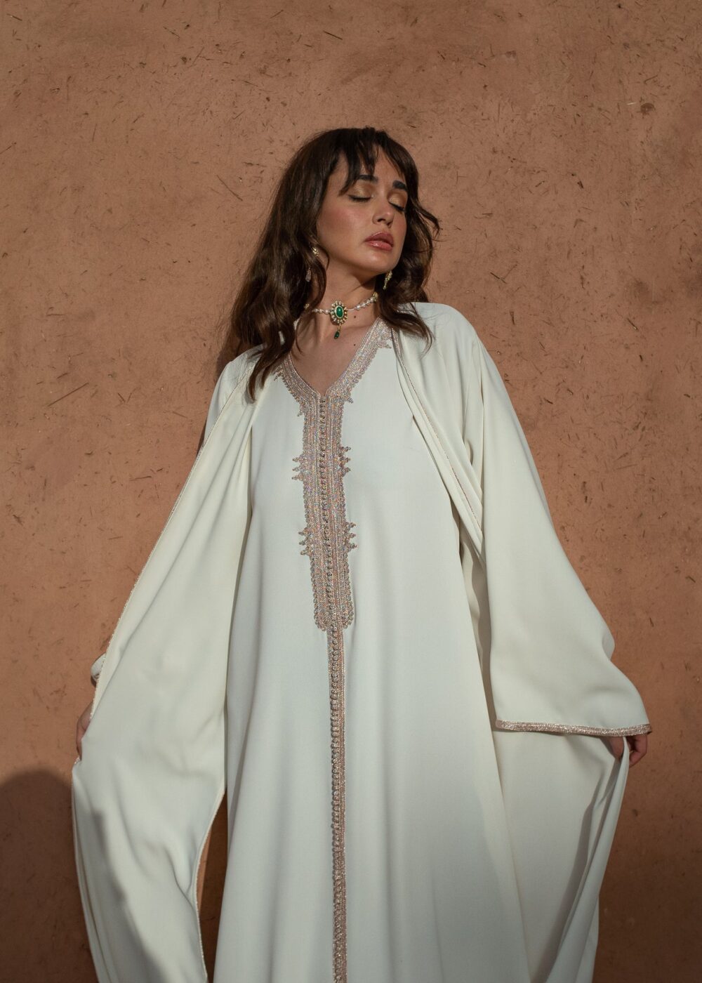 Golden Sfeefa Kaftan Set - Elegant Co-ord Ensemble