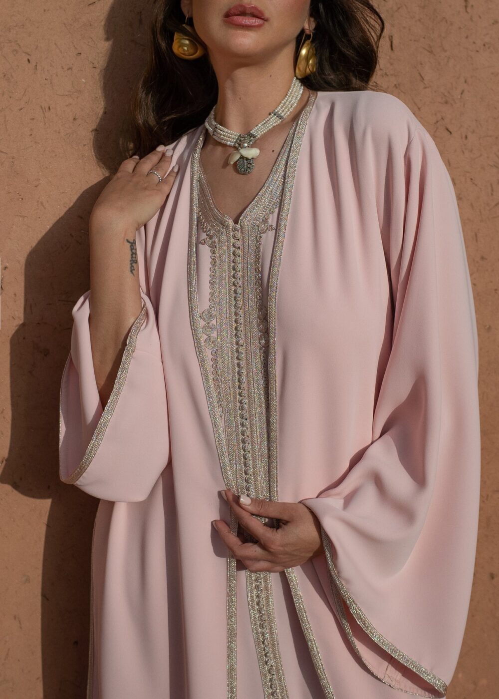 Golden Sfeefa Kaftan Set - Elegant Co-ord Ensemble