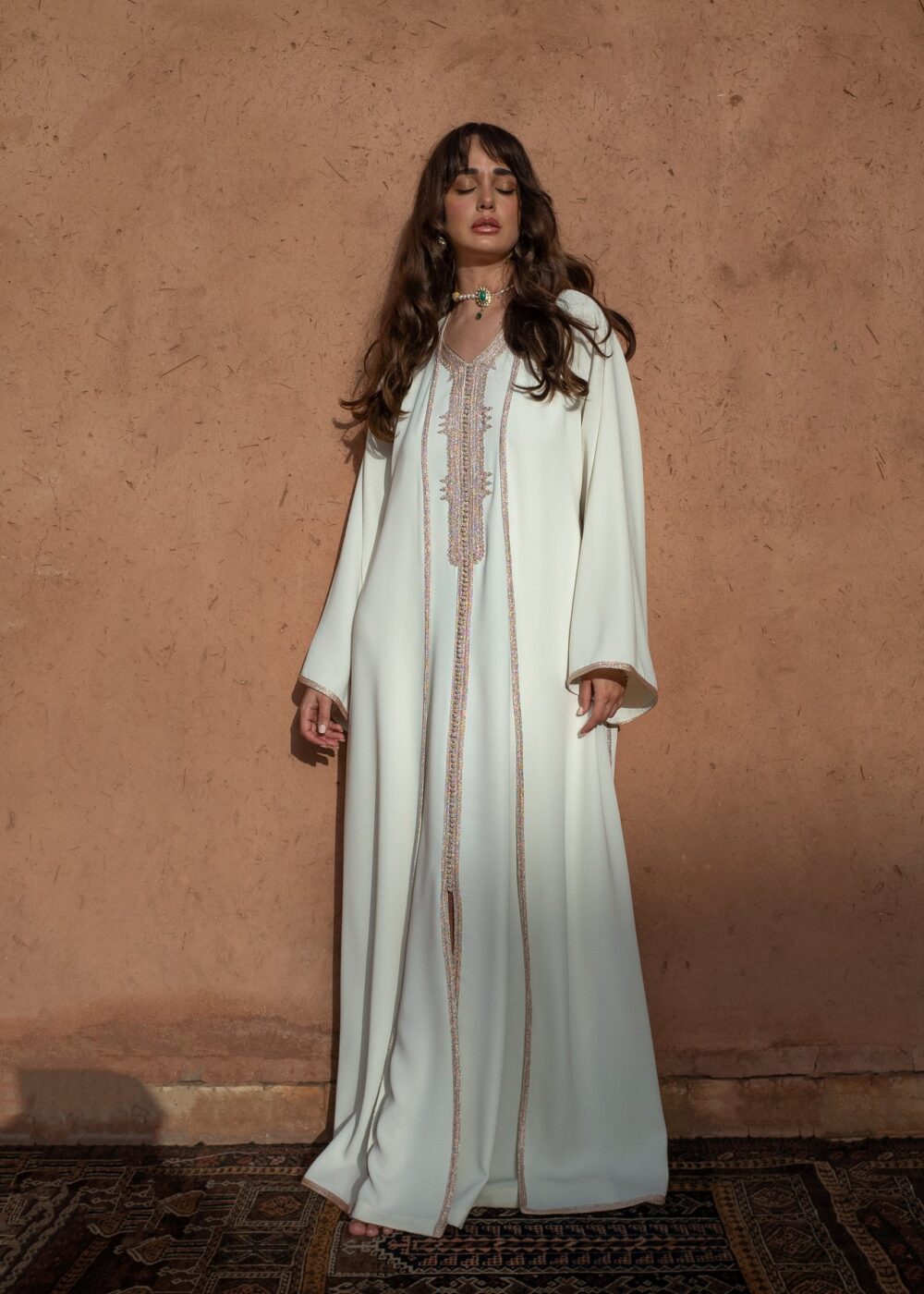 Golden Sfeefa Kaftan Set - Elegant Co-ord Ensemble