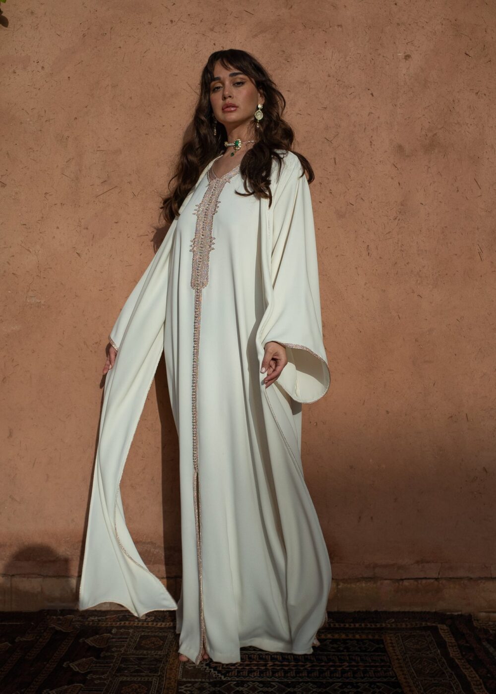 Golden Sfeefa Kaftan Set - Elegant Co-ord Ensemble