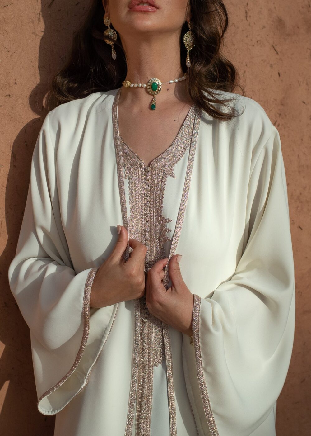 Golden Sfeefa Kaftan Set - Elegant Co-ord Ensemble