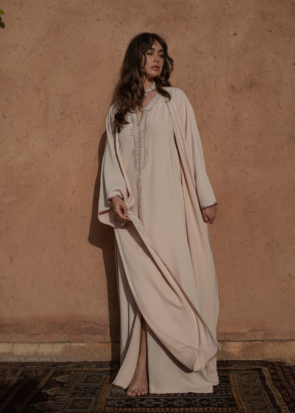 Golden Sfeefa Kaftan Set - Elegant Co-ord Ensemble