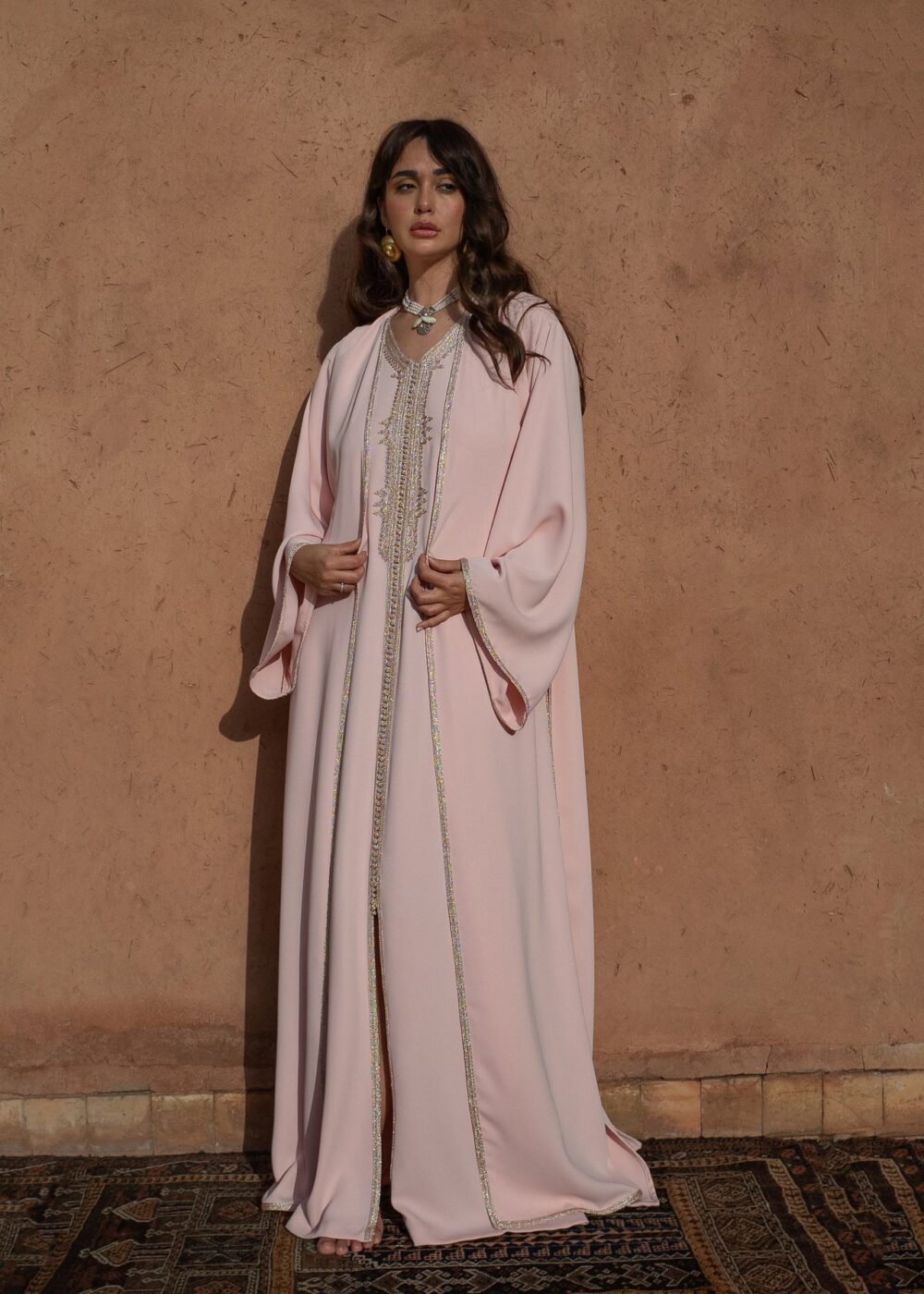 Golden Sfeefa Kaftan Set - Elegant Co-ord Ensemble